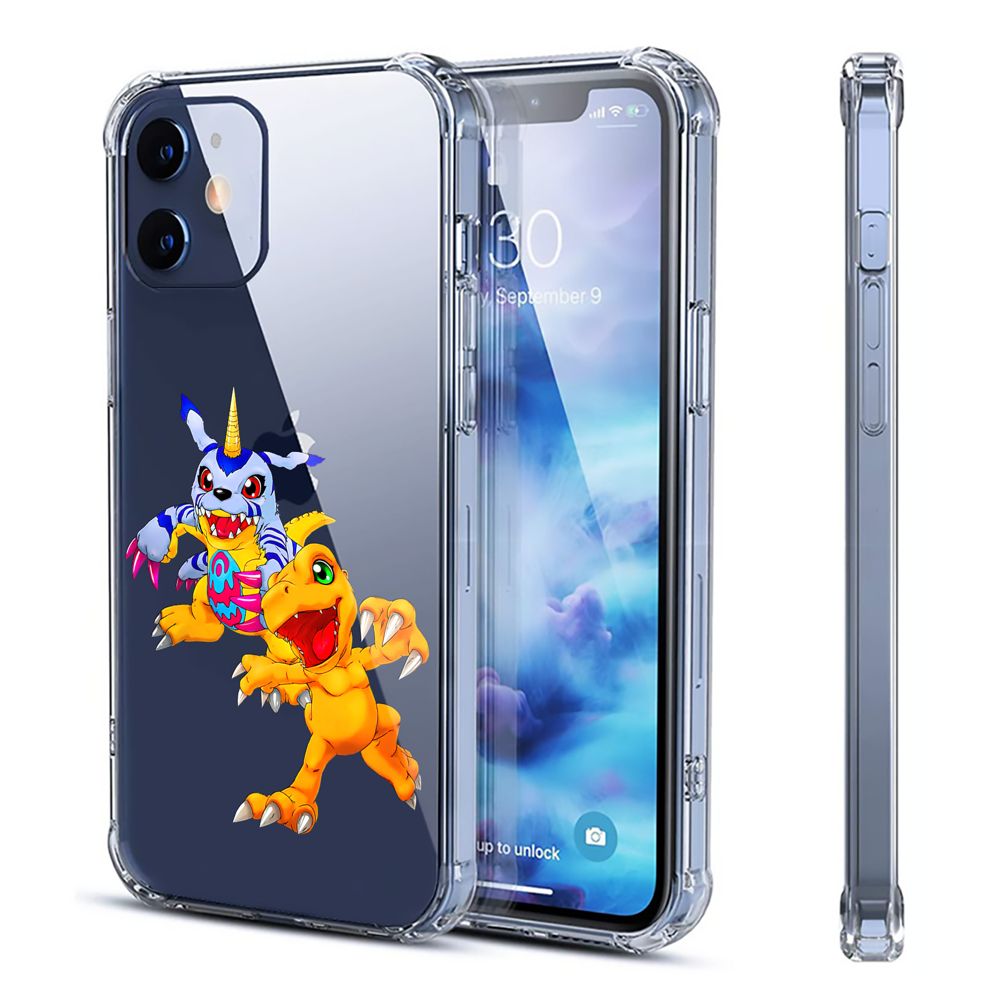 （画像用） Digimon デジタルモンスター/デジモン 【iPhone 12シリーズ対応】透明スマホケース（クリアソフトケース）